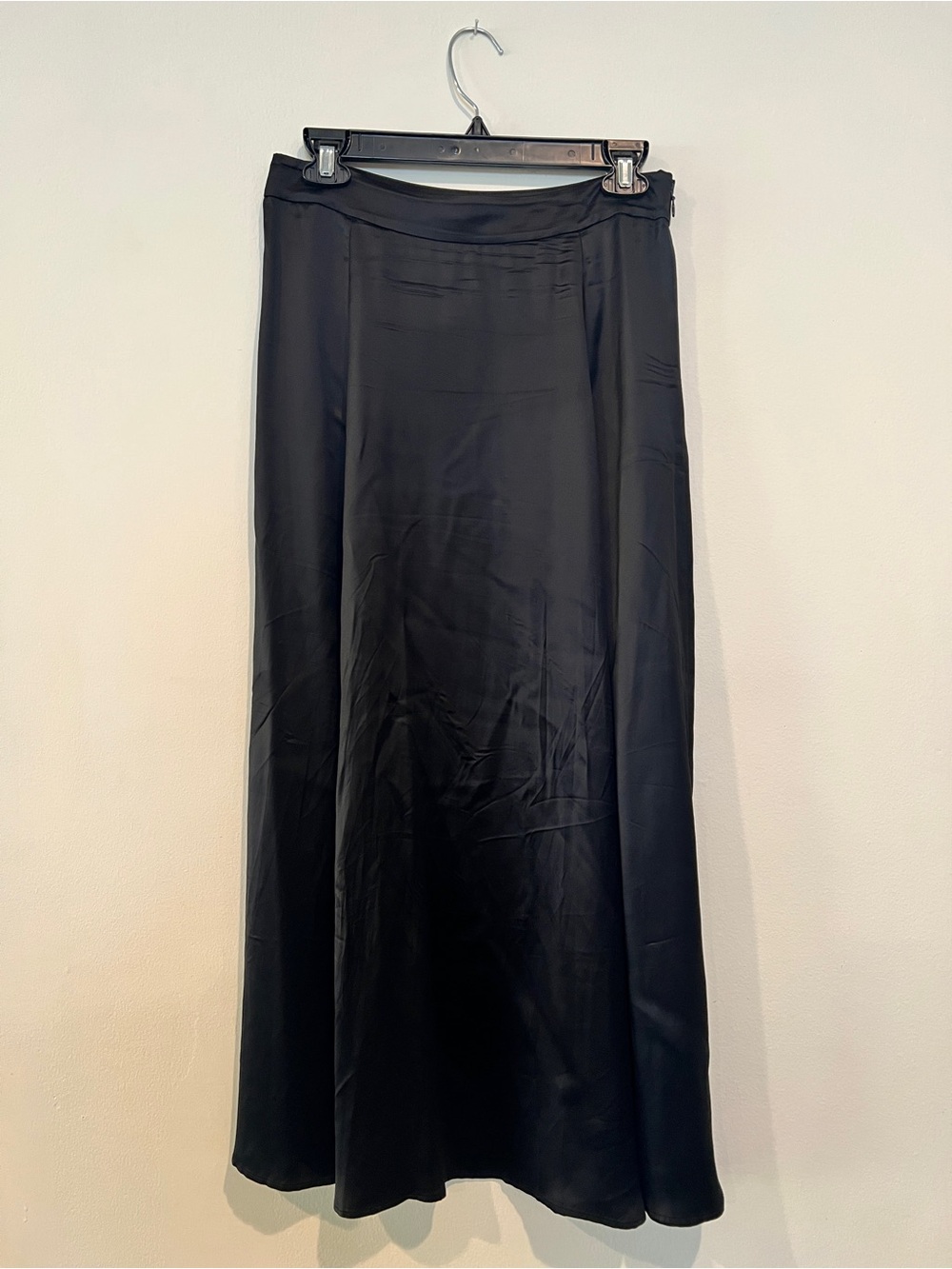 & Other Stories Black Satin Skirt
